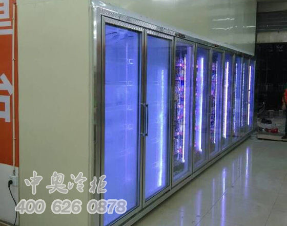 中奧冷柜廠家與合作案例紅葉超市冷柜九門立柜-西安冷柜-超市冷柜-9門冷柜2